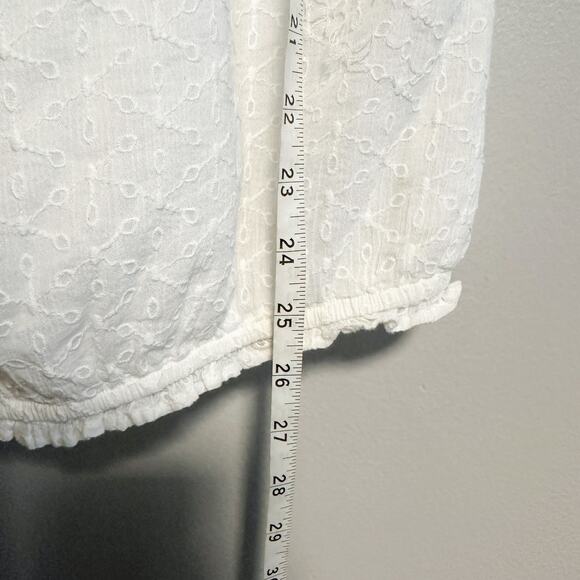 Lane Bryant White Eyelet Embroidered Short Sleeve Blouse Top NWT Size 14/16 - Picture 9 of 12